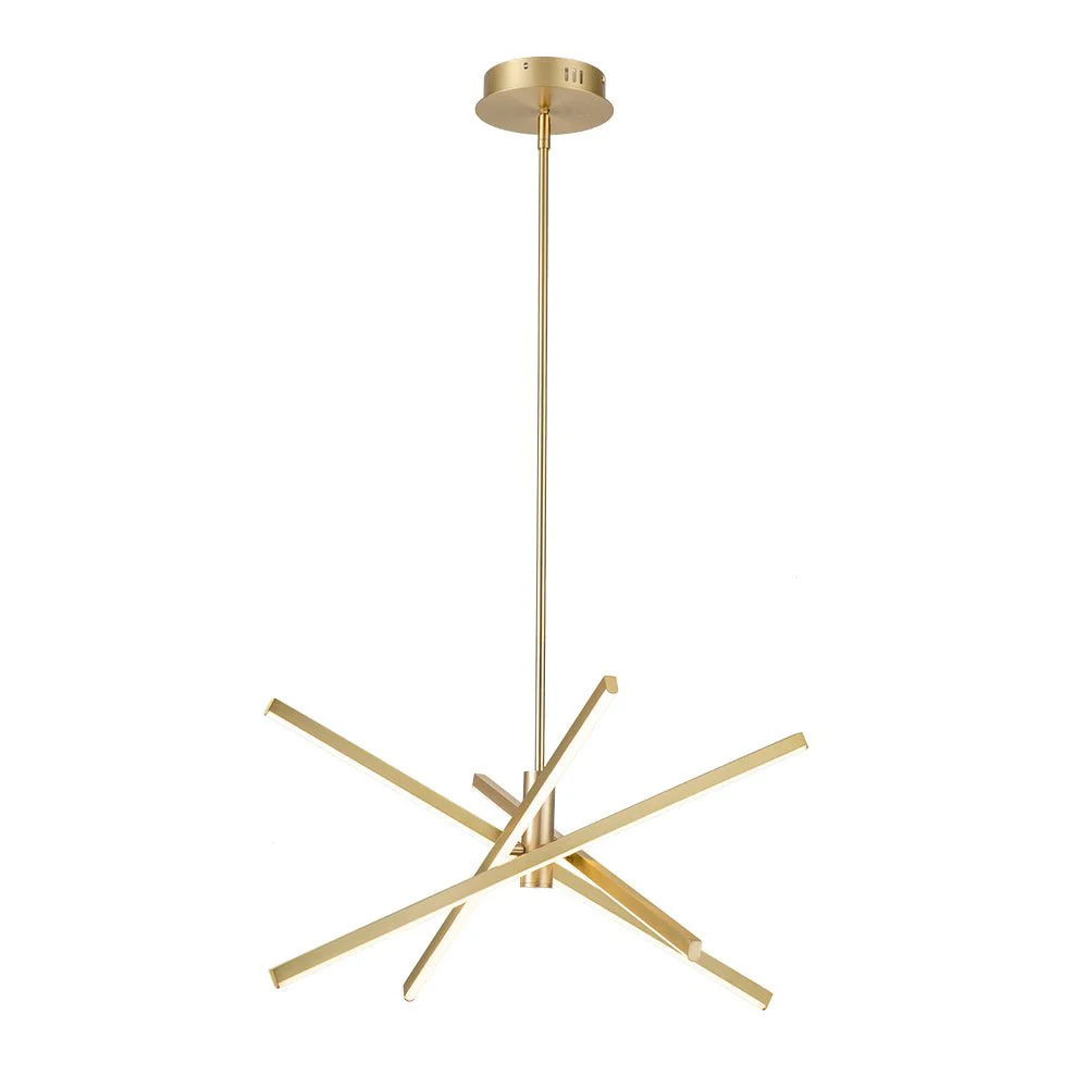 4-Light Dimmable LED Tube Sputnik Chandelier - Image 4