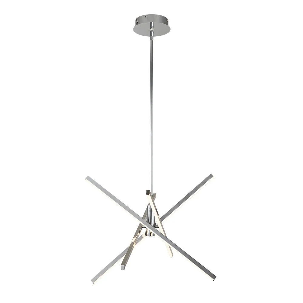 4-Light Dimmable LED Tube Sputnik Chandelier - Image 8