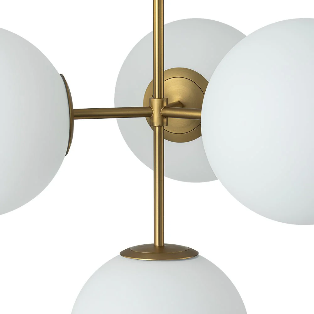 4-Light Opal Glass Globe Sputnik Semi Flush Chandelier - Image 12