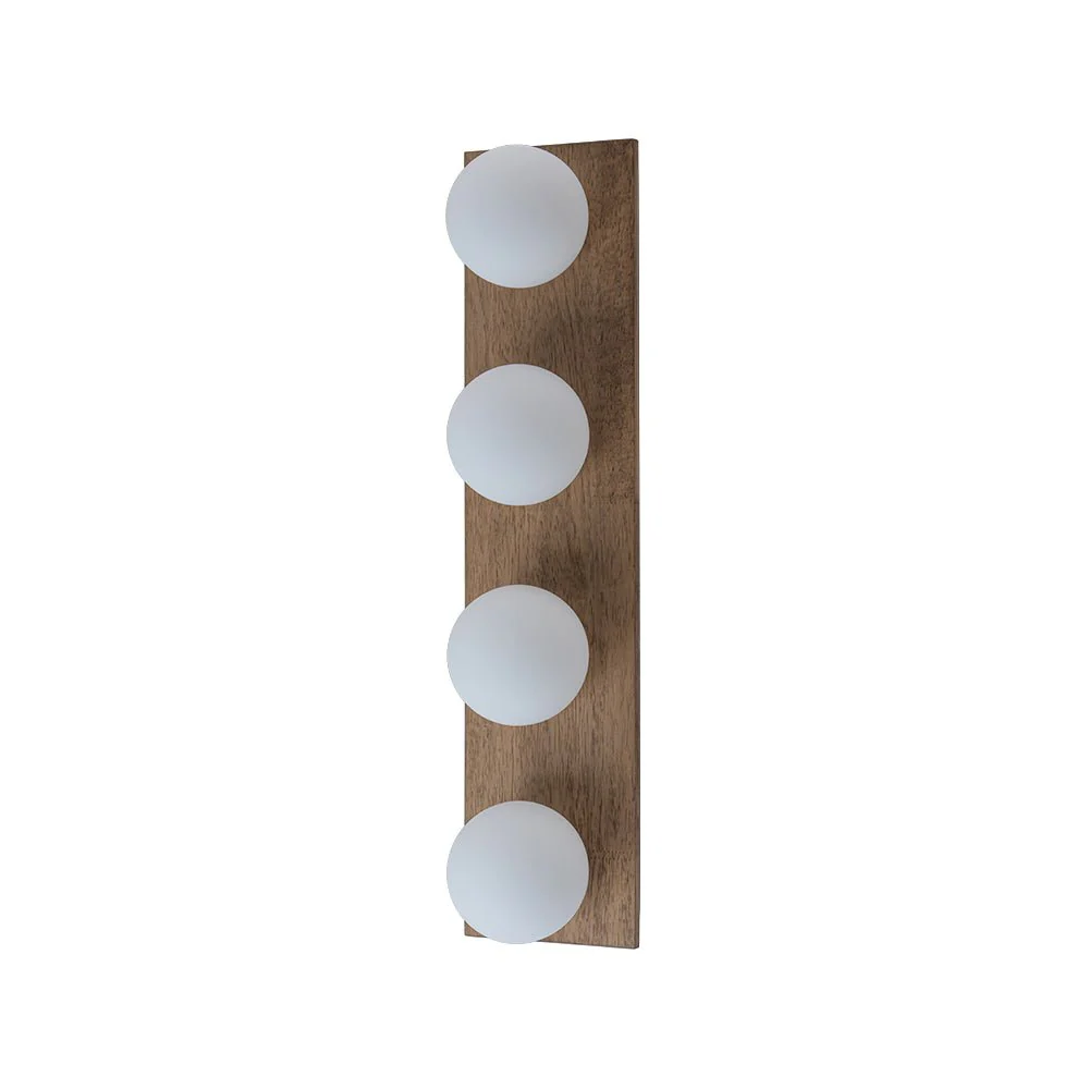 4-Light Opal Glass Linear Wooden Semi Flush Mount / Wall Light - Image 12