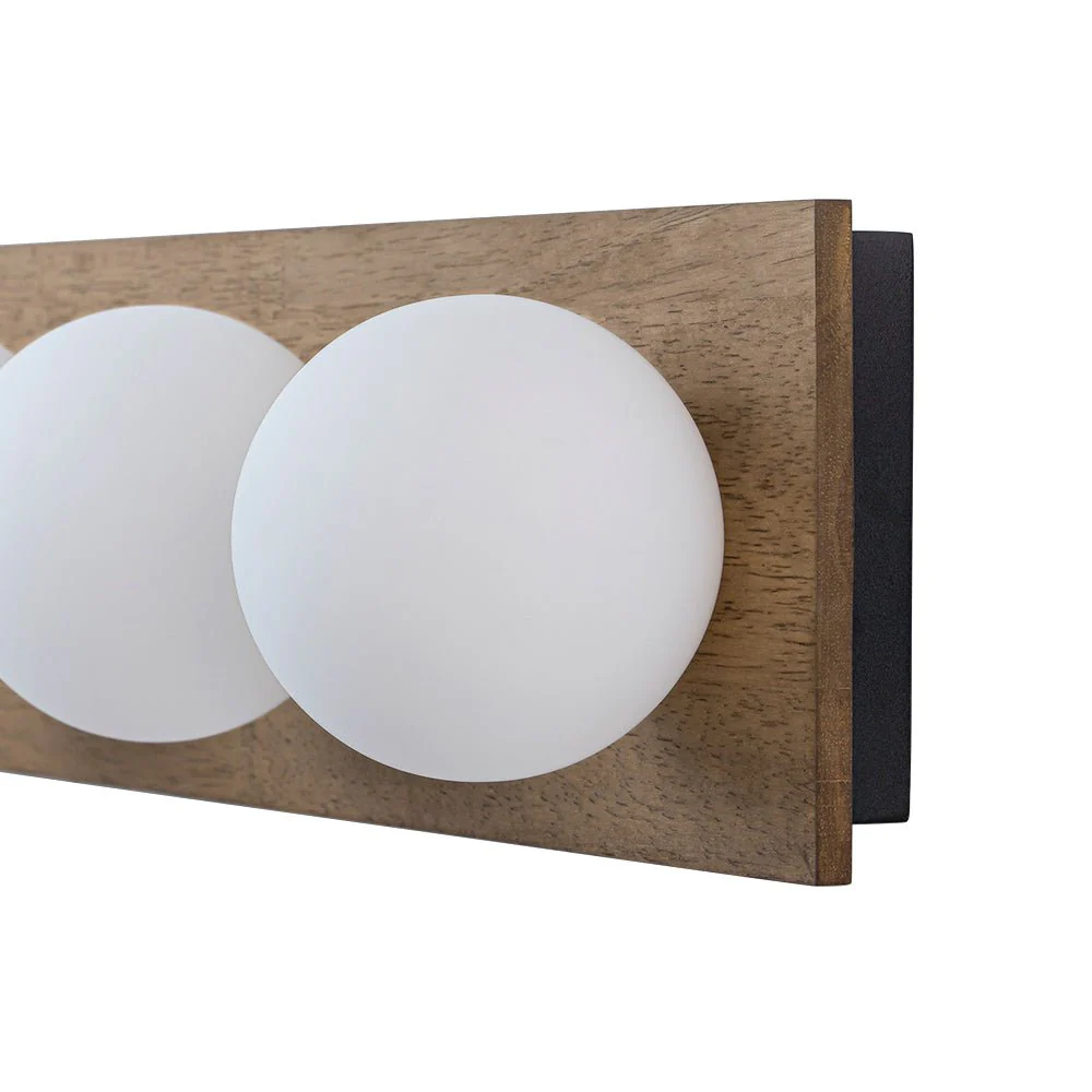 4-Light Opal Glass Linear Wooden Semi Flush Mount / Wall Light - Image 14