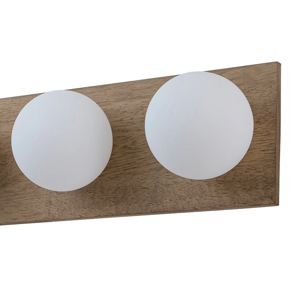 4-Light Opal Glass Linear Wooden Semi Flush Mount / Wall Light - Image 16