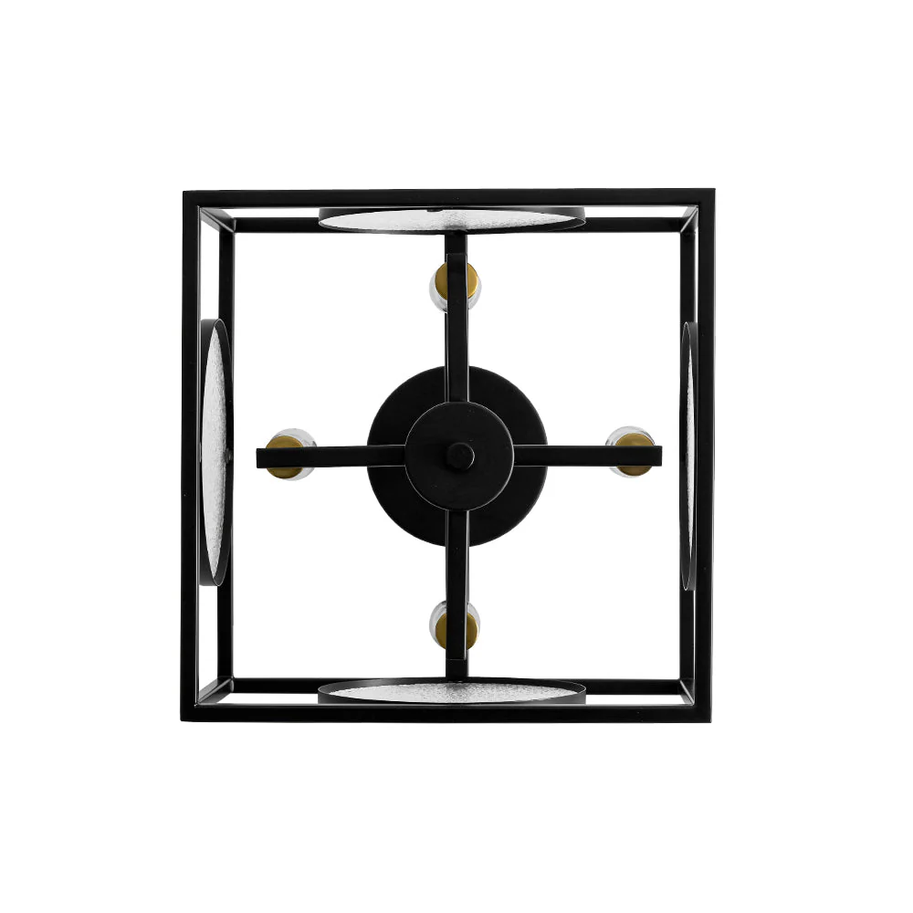 4-light Textured Glass Square Lantern Semi Flush Mount - Image 15