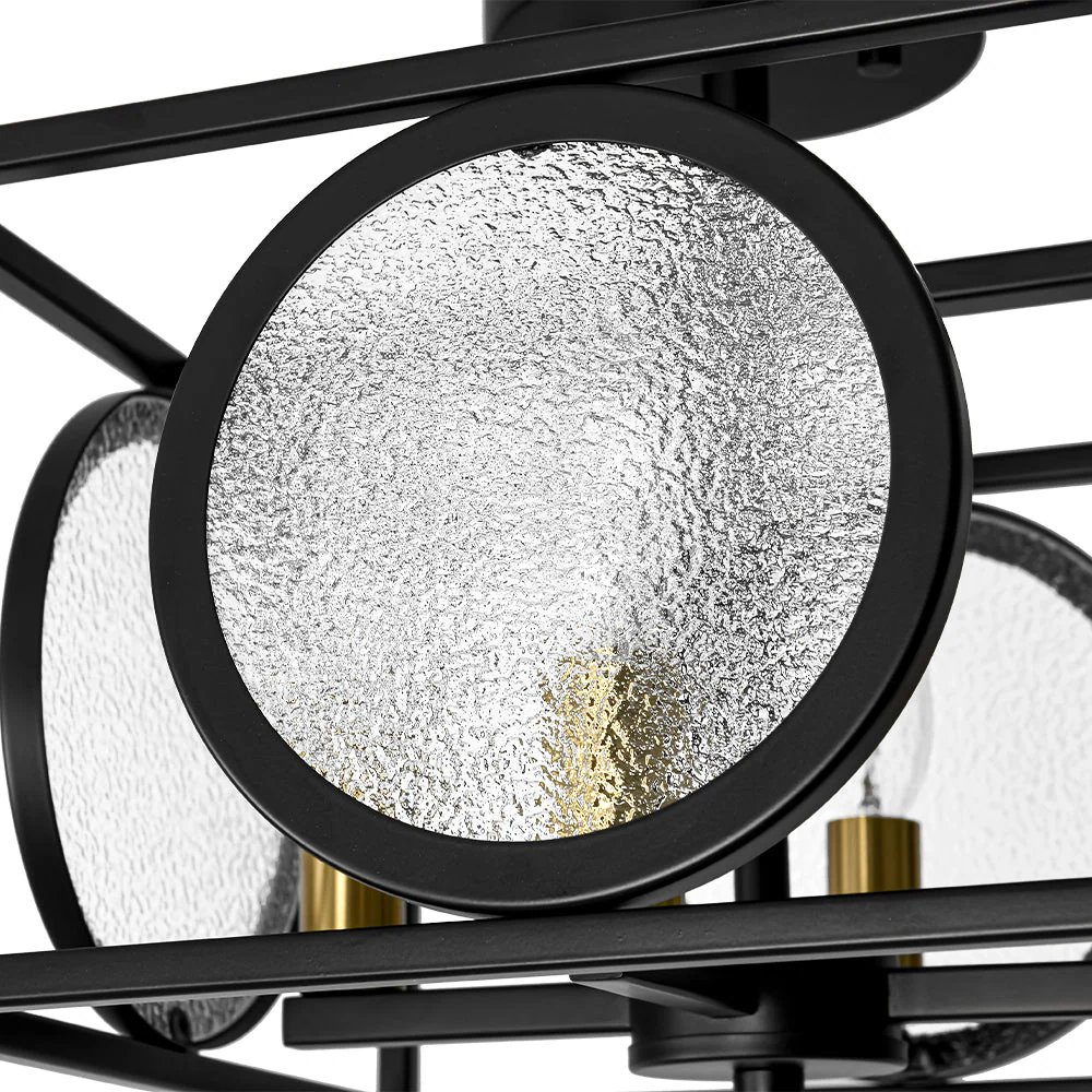 4-light Textured Glass Square Lantern Semi Flush Mount - Image 17