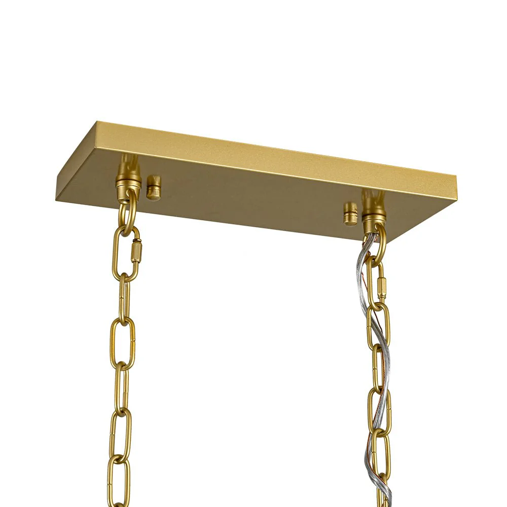 5-Light Beige Woven Thread Linear Cage Island Chandelier - Image 15