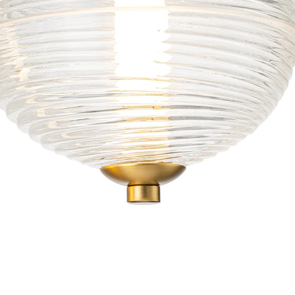 5-Light Cluster Ribbed Glass LED Round Entryway Chandelier - Image 11