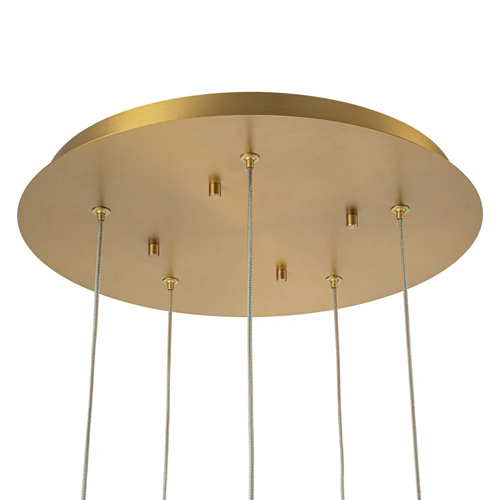 5-Light Cluster Ribbed Glass LED Round Entryway Chandelier - Image 15