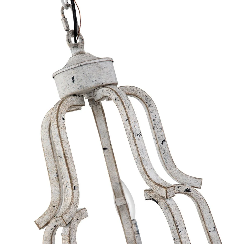5-Light Distressed White Shabby Chic Candle Style Chandelier - Image 11