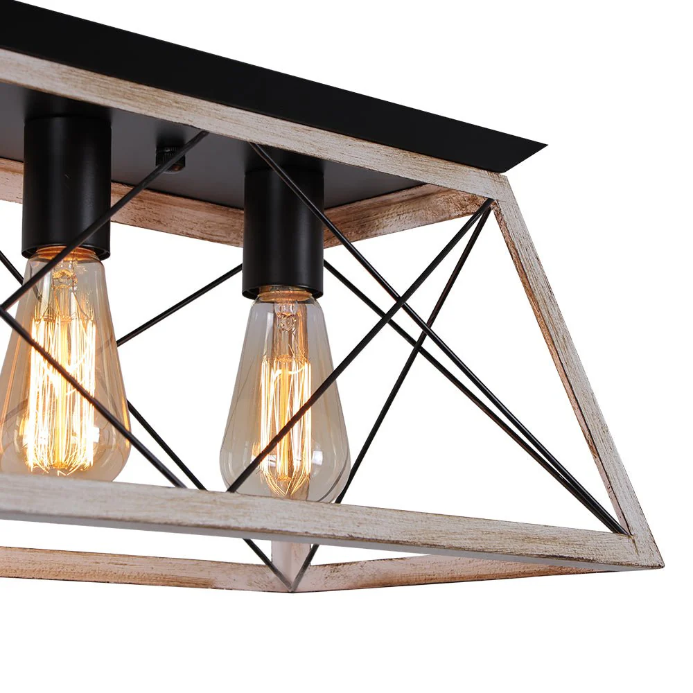 5-Light Farmhouse Rectangular Cage Semi Flush Mount - Image 15