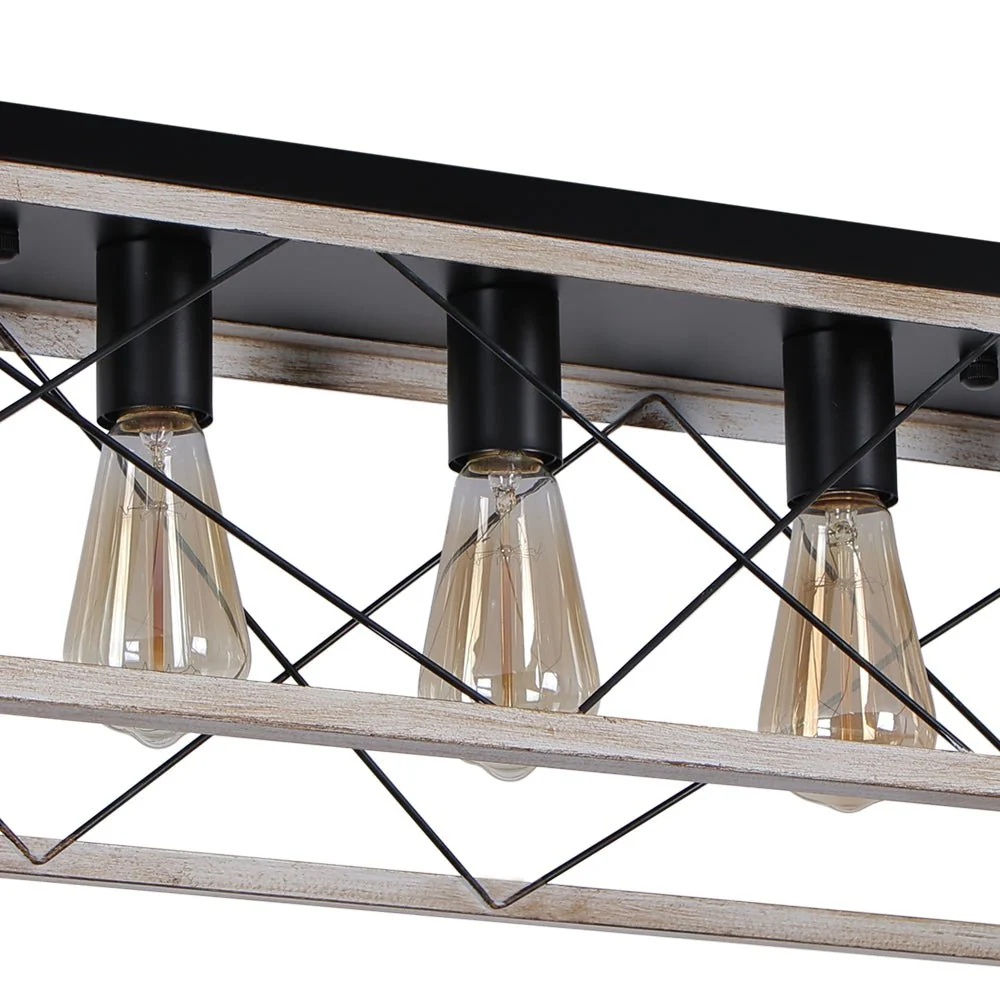5-Light Farmhouse Rectangular Cage Semi Flush Mount - Image 16