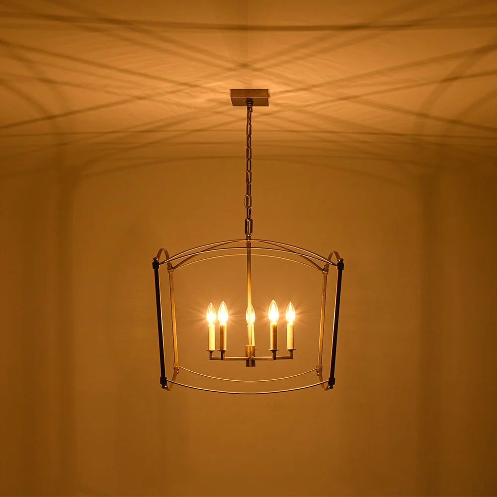 5-light French Antique Candle Style Lantern Pendant Chandelier - Image 10