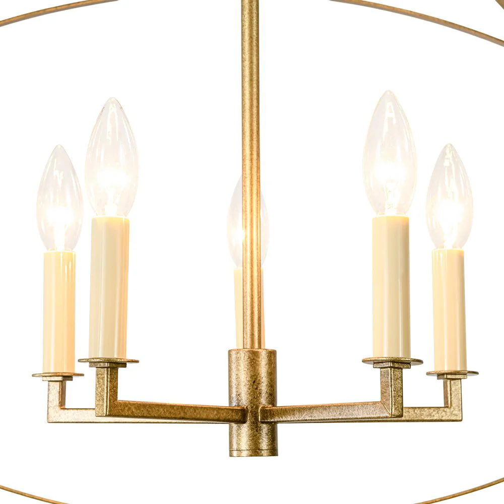 5-light French Antique Candle Style Lantern Pendant Chandelier - Image 12
