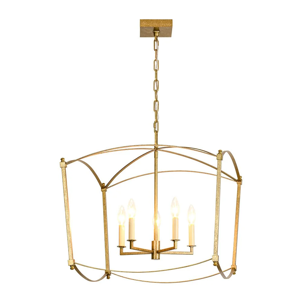 5-light French Antique Candle Style Lantern Pendant Chandelier - Image 3