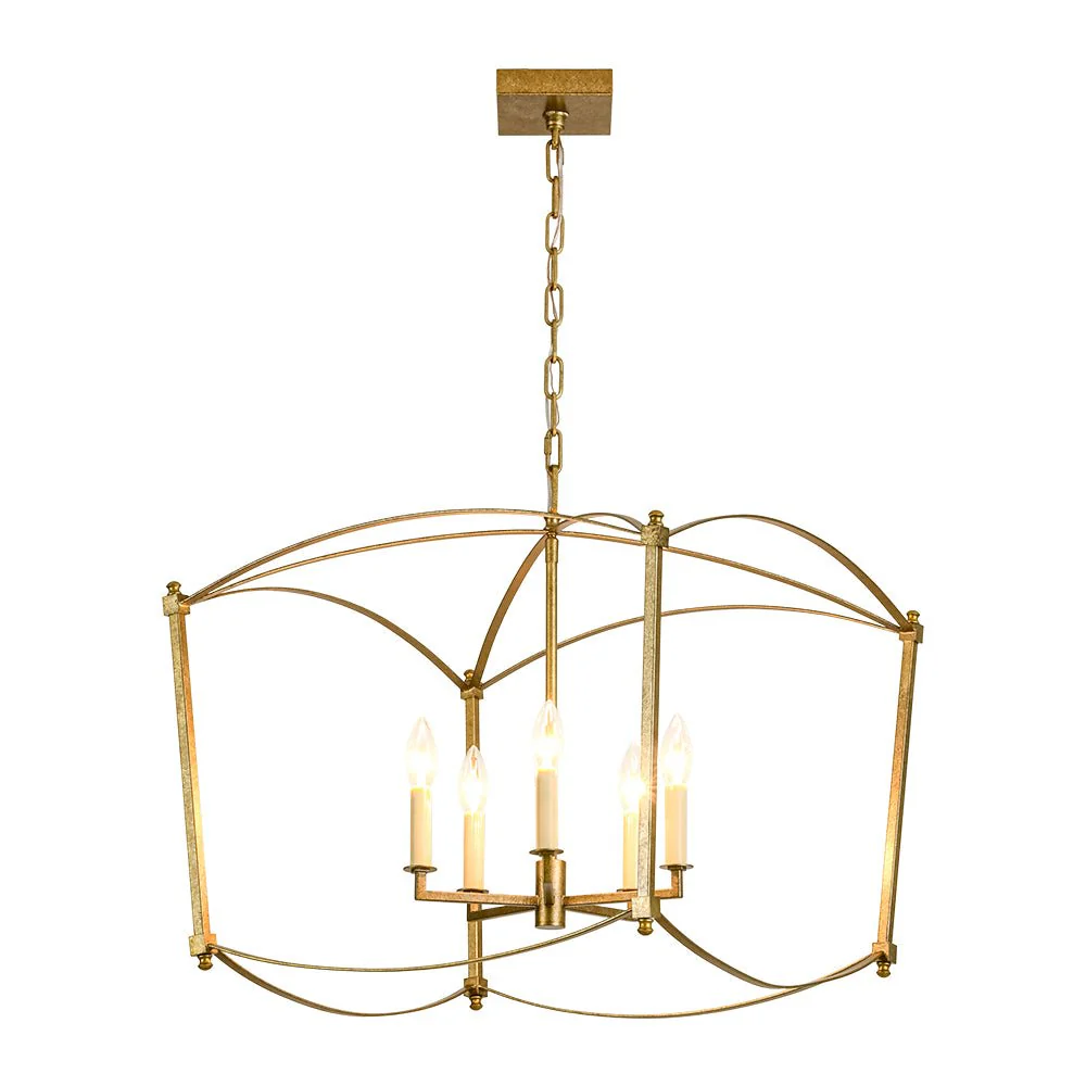 5-light French Antique Candle Style Lantern Pendant Chandelier - Image 5