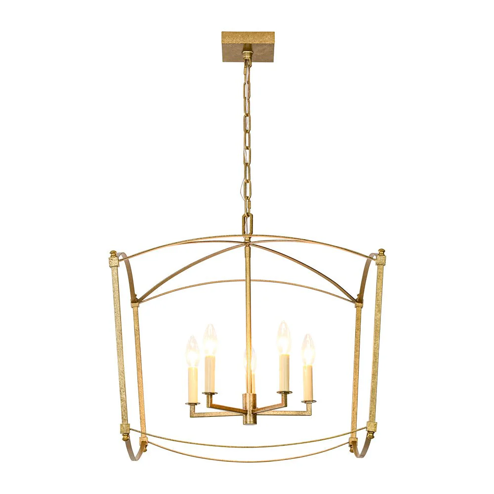 5-light French Antique Candle Style Lantern Pendant Chandelier - Image 7