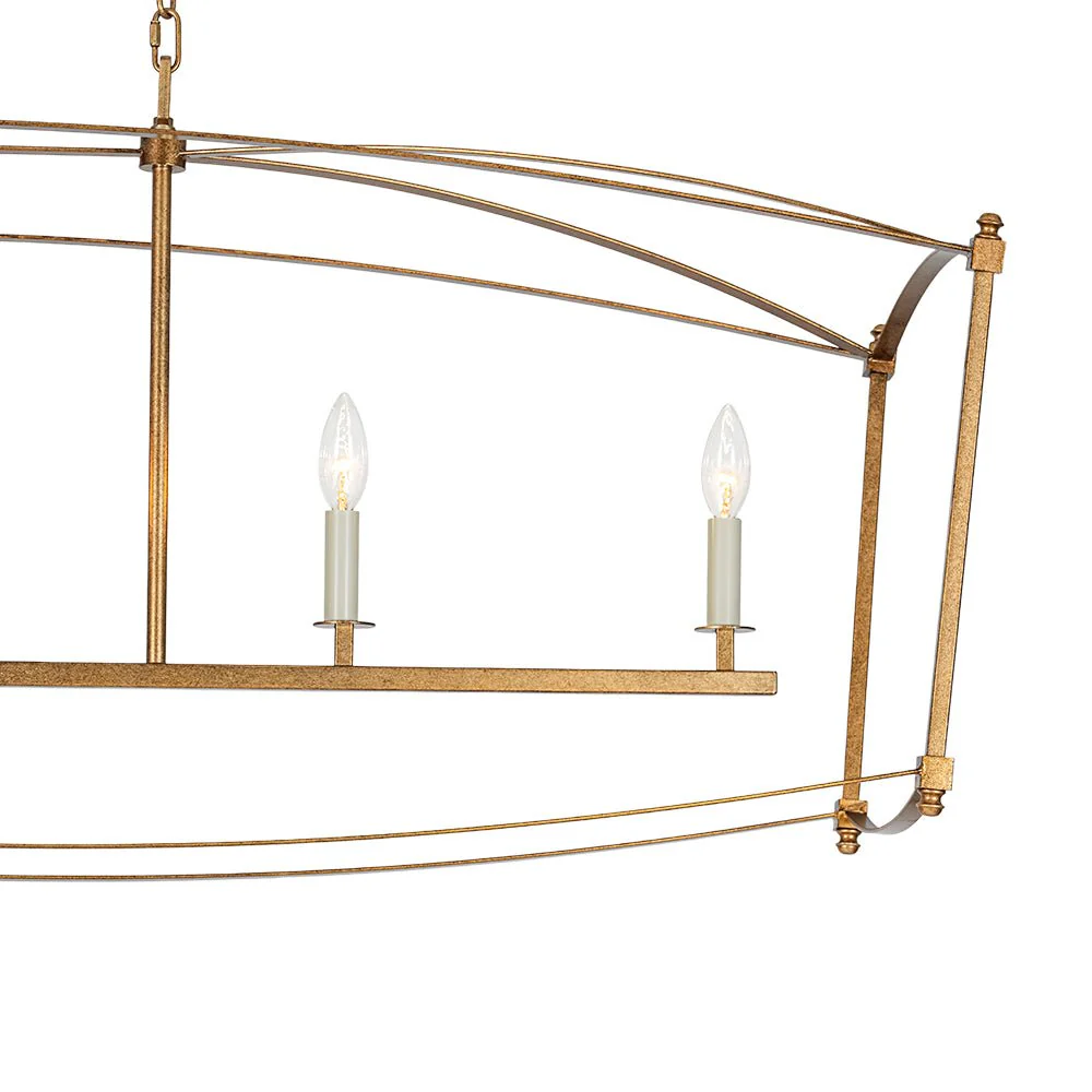 5-light French Antique Candle Wide Lantern Island Chandelier - Image 12