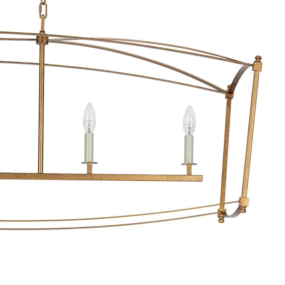5-light French Antique Candle Wide Lantern Island Chandelier - Image 13