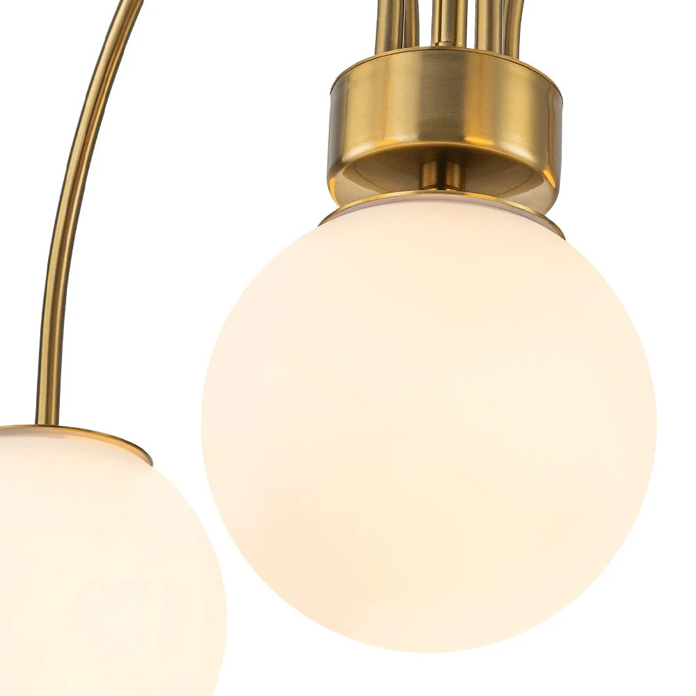 5-Light Goose Arm Opal Glass Globe Round Sputnik Chandelier - Image 13