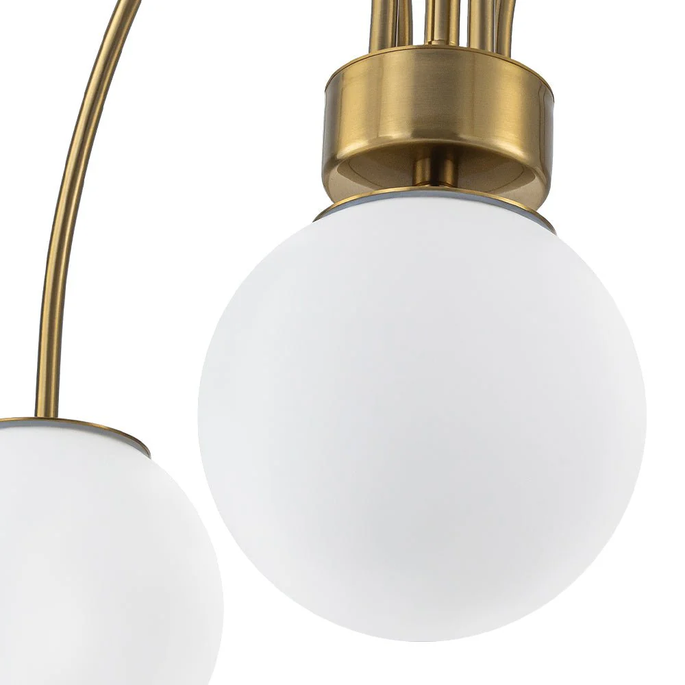 5-Light Goose Arm Opal Glass Globe Round Sputnik Chandelier - Image 14