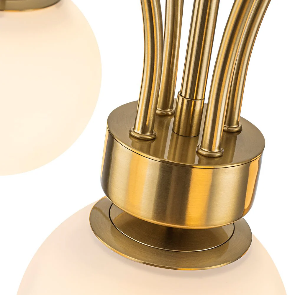5-Light Goose Arm Opal Glass Globe Round Sputnik Chandelier - Image 16