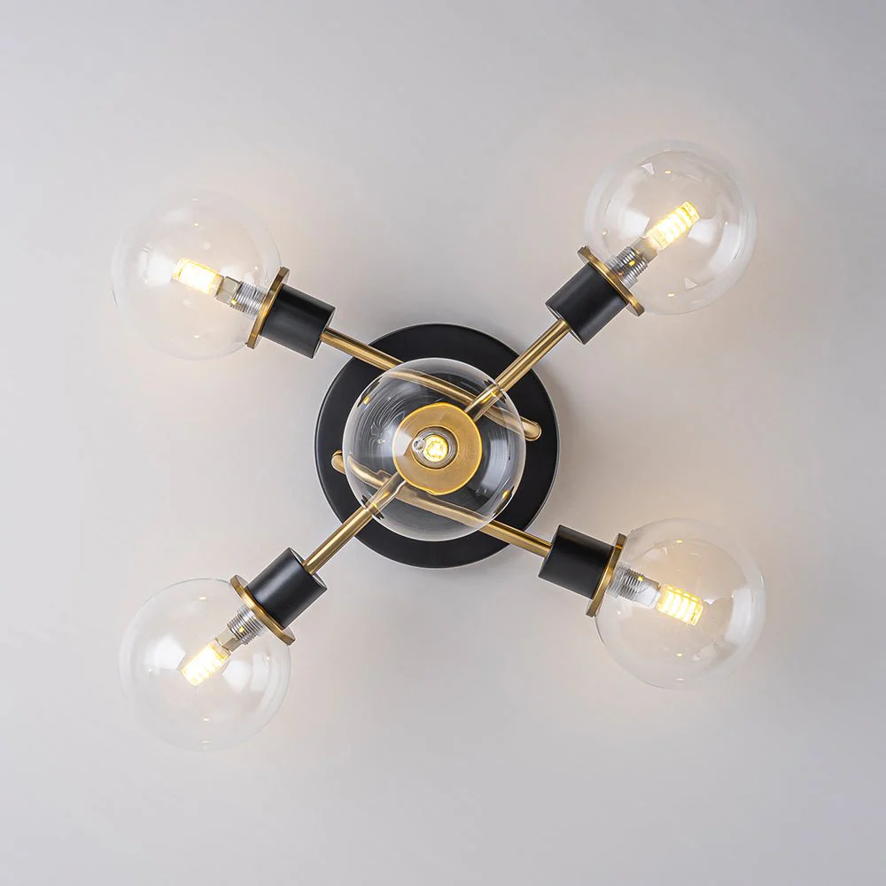 5-light Glass Globe Semi Flush Bubble Ceiling Light - Image 12