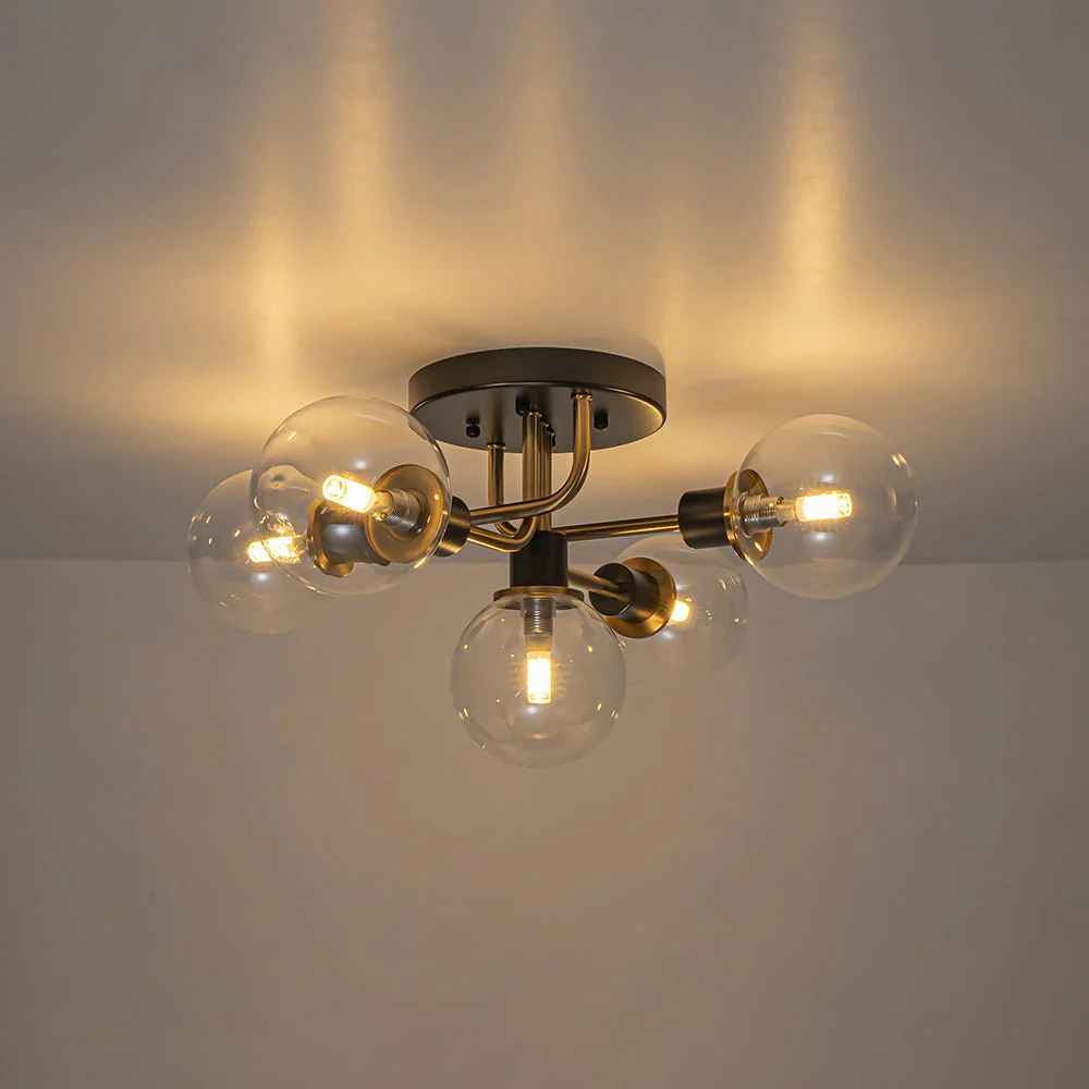 5-light Glass Globe Semi Flush Bubble Ceiling Light - Image 13