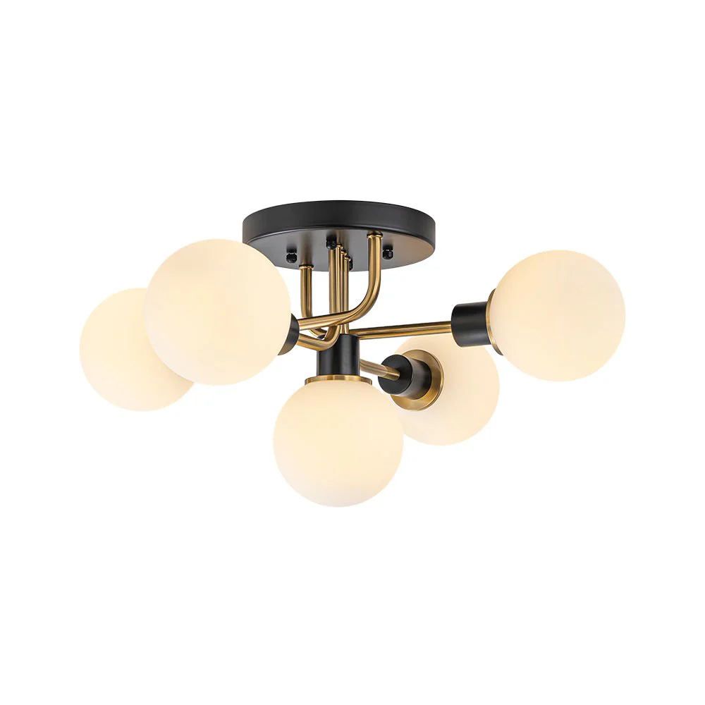 5-light Glass Globe Semi Flush Bubble Ceiling Light - Image 14