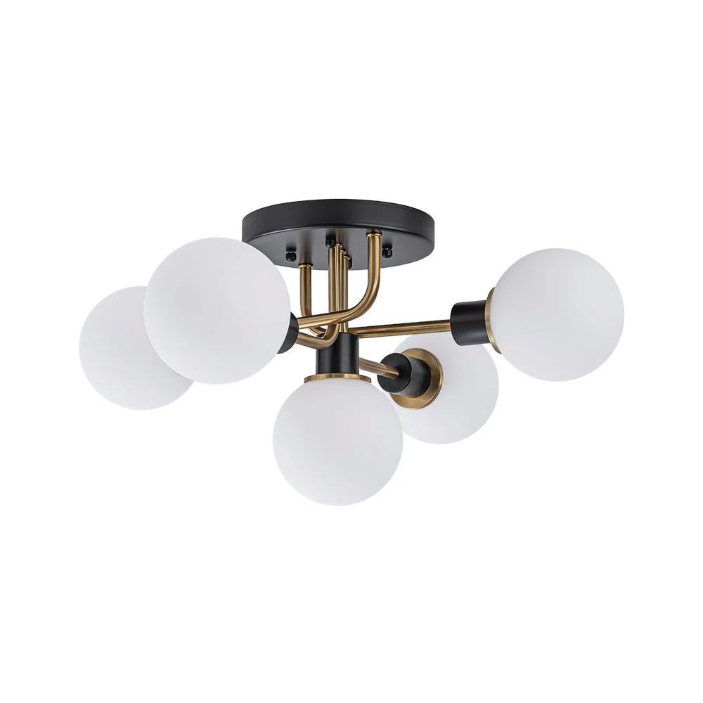 5-light Glass Globe Semi Flush Bubble Ceiling Light - Image 15