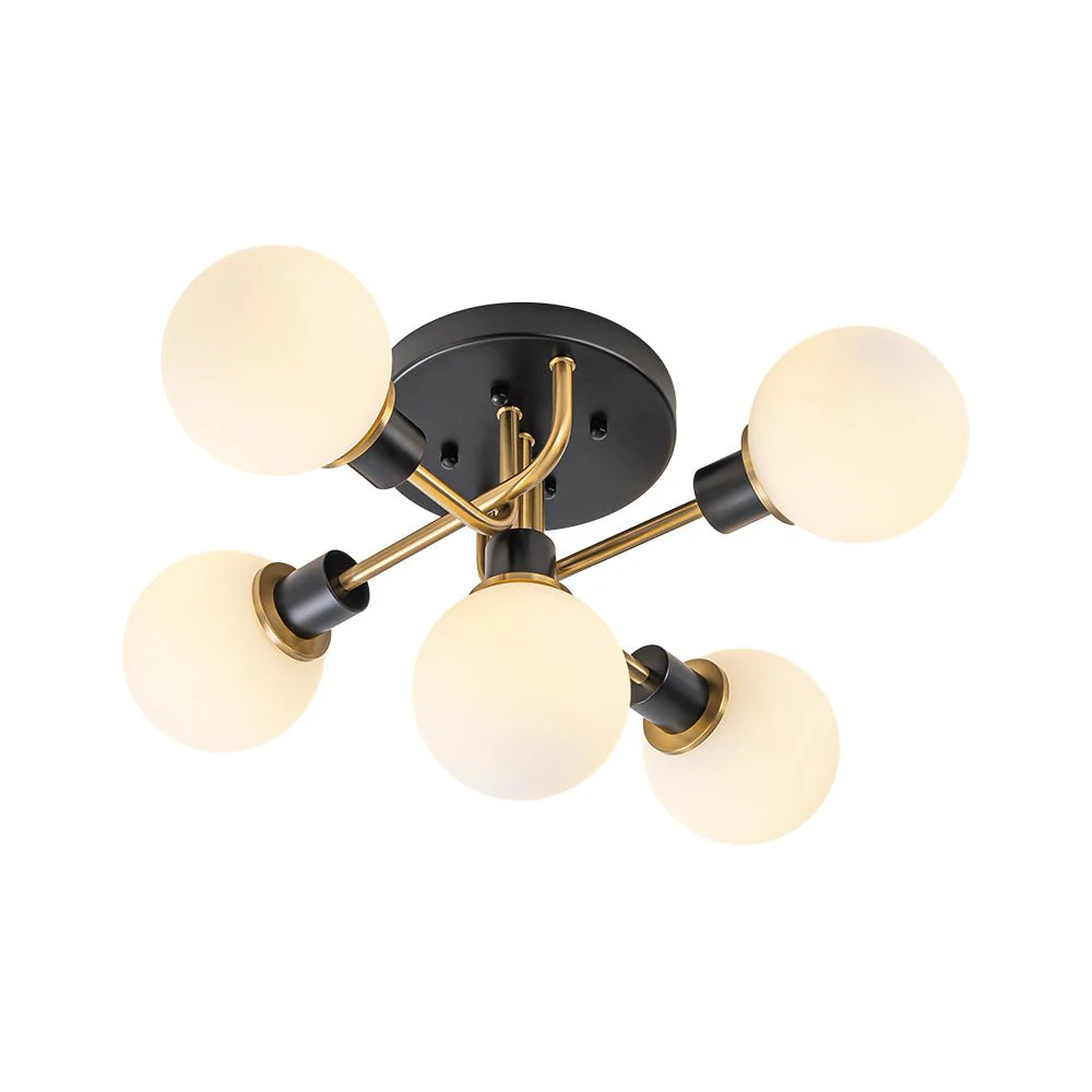 5-light Glass Globe Semi Flush Bubble Ceiling Light - Image 17