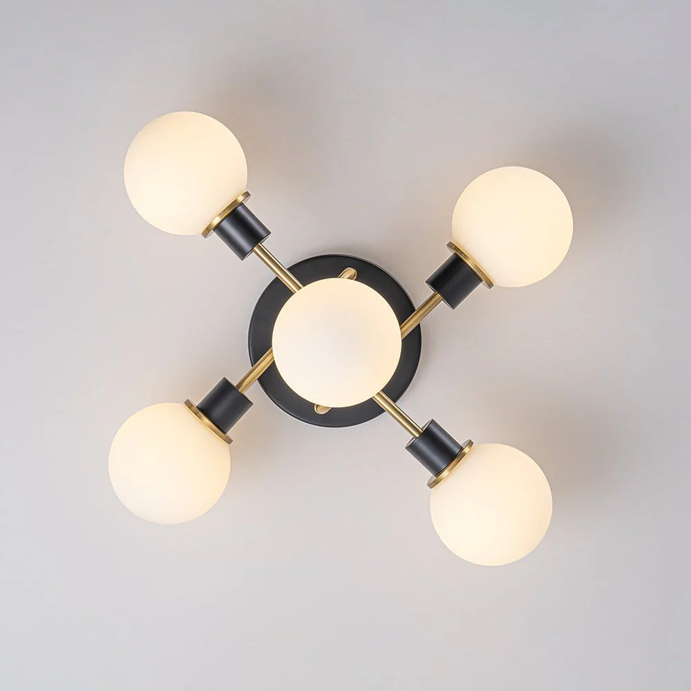 5-light Glass Globe Semi Flush Bubble Ceiling Light - Image 20
