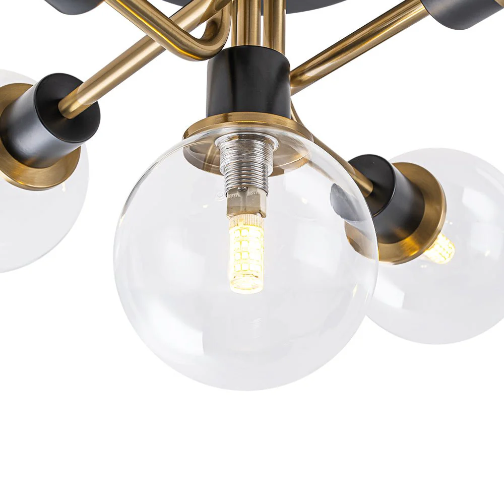 5-light Glass Globe Semi Flush Bubble Ceiling Light - Image 23