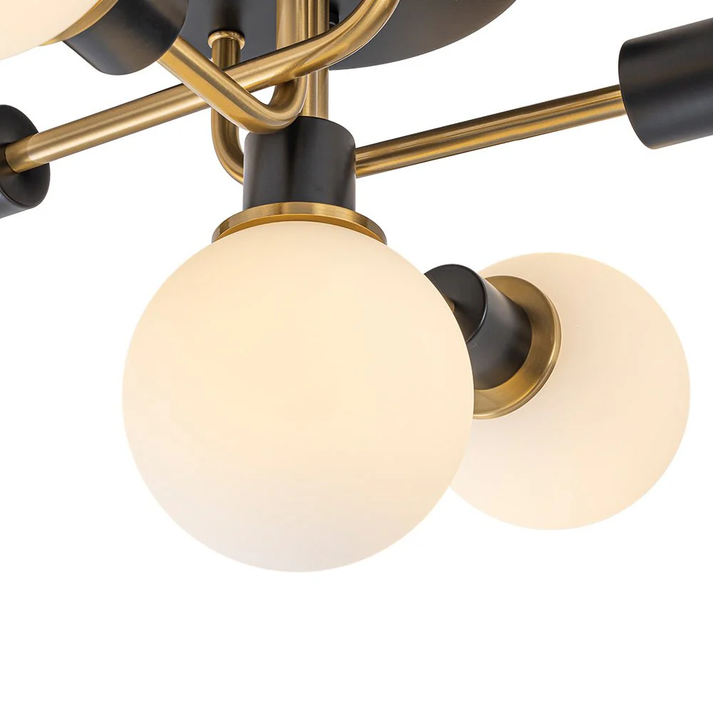5-light Glass Globe Semi Flush Bubble Ceiling Light - Image 24