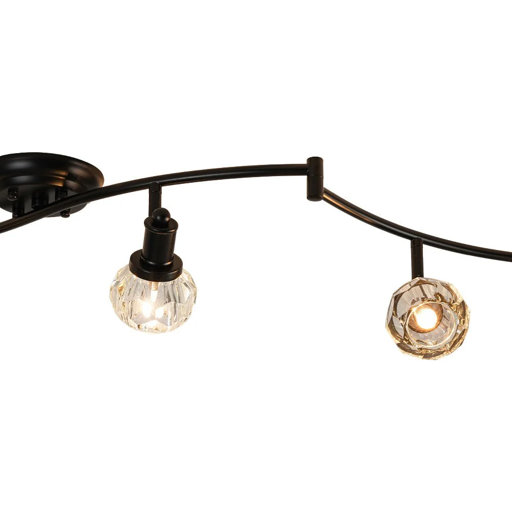6-Light Adjustable Crystal Spotlight Island Linear Track Light - Image 11