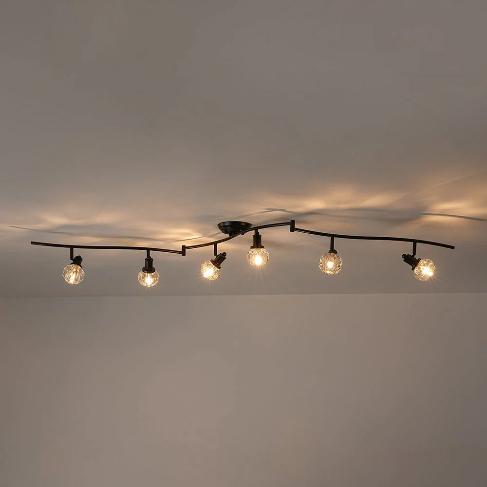 6-Light Adjustable Crystal Spotlight Island Linear Track Light - Image 14
