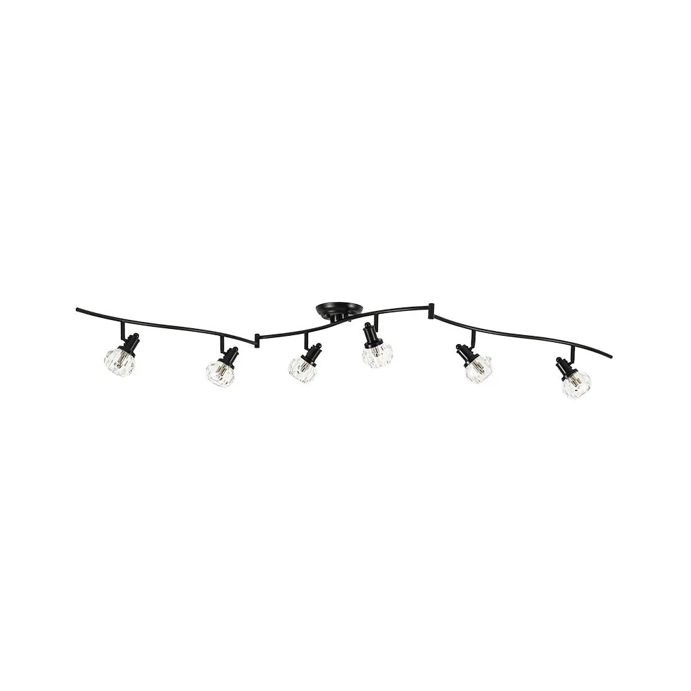 6-Light Adjustable Crystal Spotlight Island Linear Track Light - Image 4