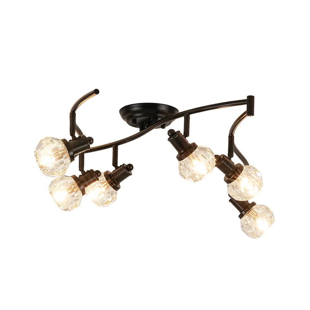 6-Light Adjustable Crystal Spotlight Island Linear Track Light - Image 6