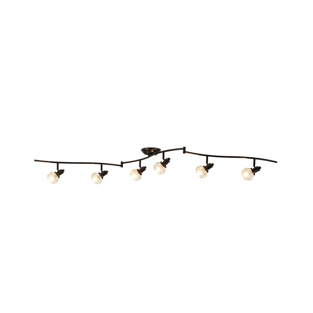 6-Light Adjustable Crystal Spotlight Island Linear Track Light - Image 7