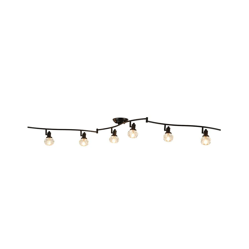 6-Light Adjustable Crystal Spotlight Island Linear Track Light - Image 8