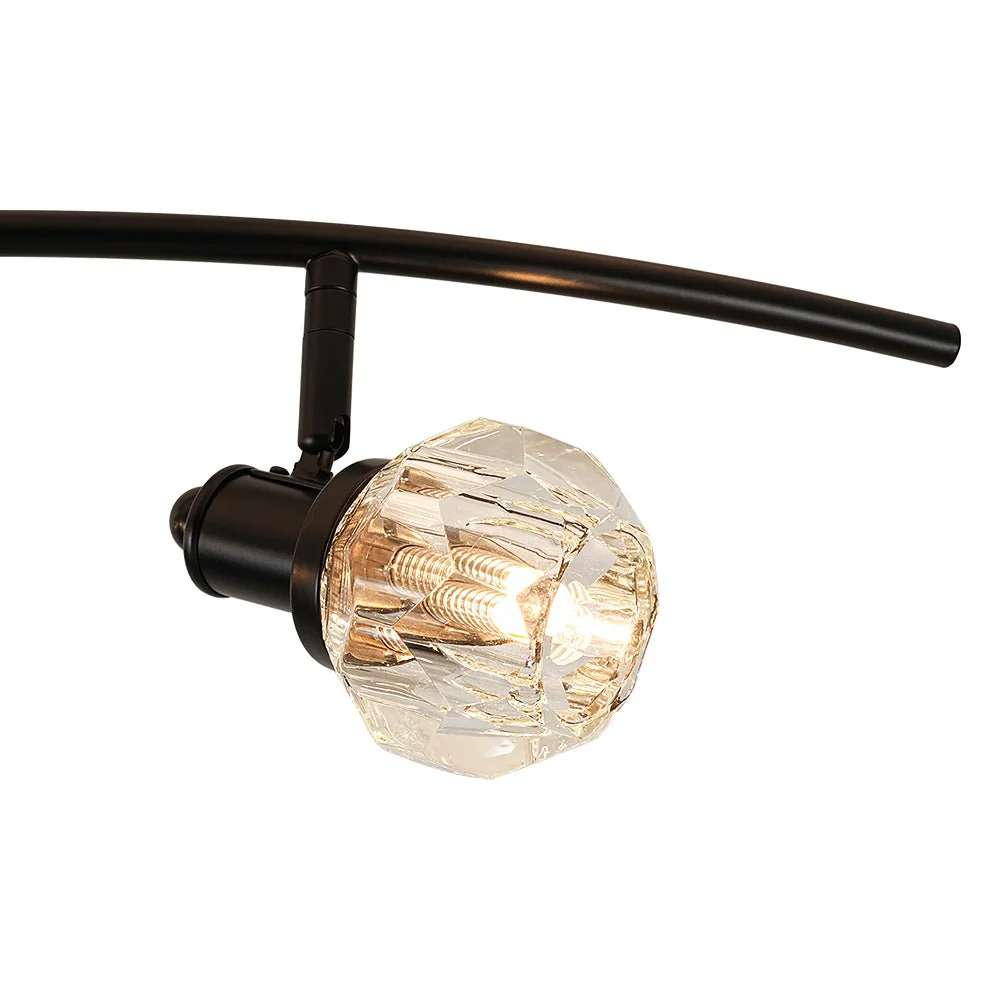 6-Light Adjustable Crystal Spotlight Island Linear Track Light - Image 9