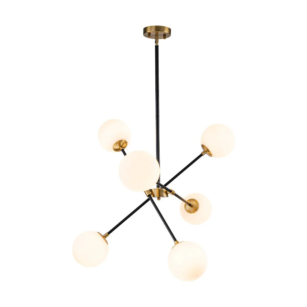 6-Light Adjustable Frosted Glass Globe Sputnik Chandelier - Image 6