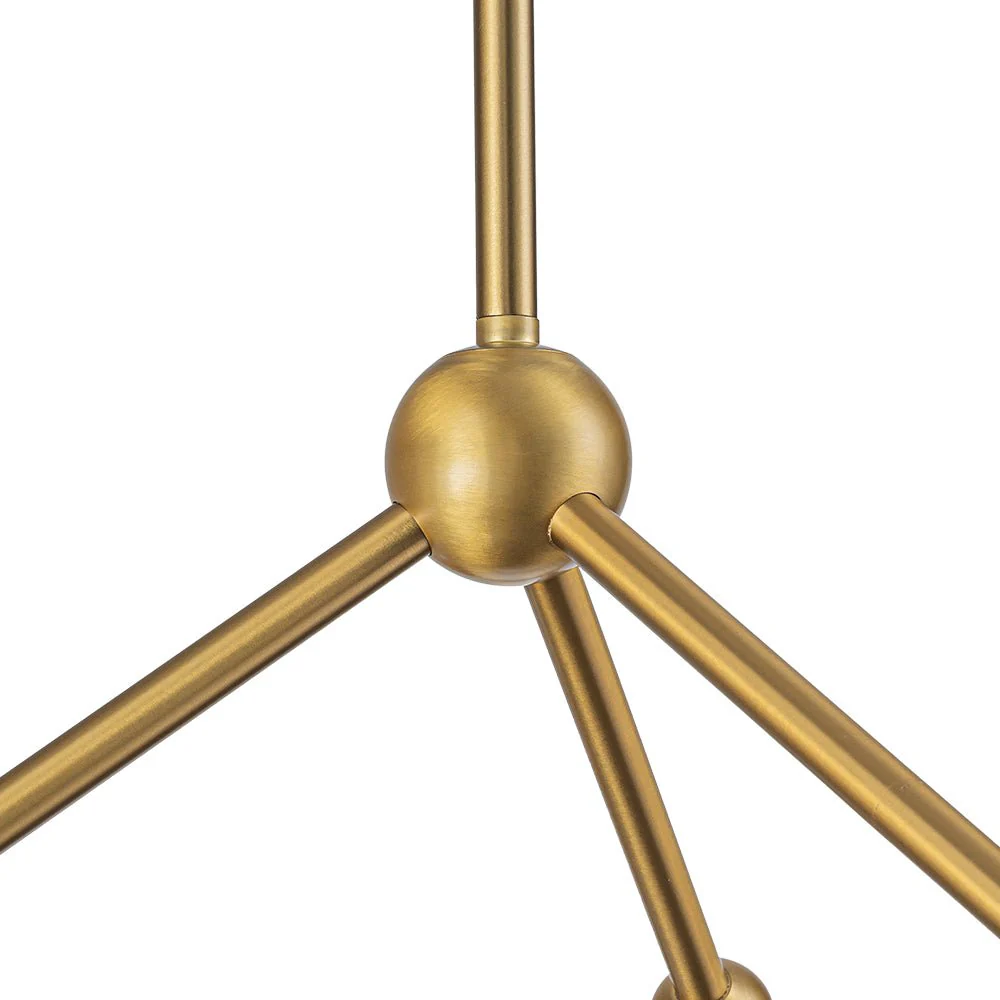 6-Light Amber Glass Globe Branch Sputnik Chandelier - Image 15