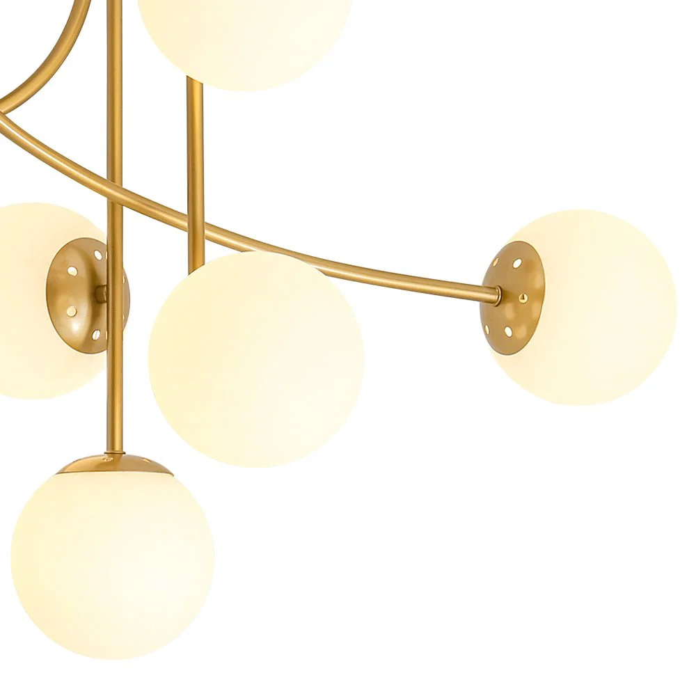 6‑Light Arch Opal Glass Globe Bubble Semi Flush Chandelier - Image 11