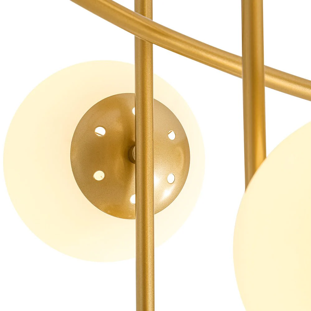 6‑Light Arch Opal Glass Globe Bubble Semi Flush Chandelier - Image 13