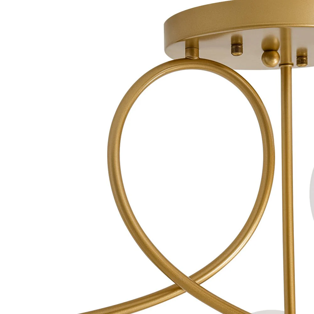 6‑Light Arch Opal Glass Globe Bubble Semi Flush Chandelier - Image 14
