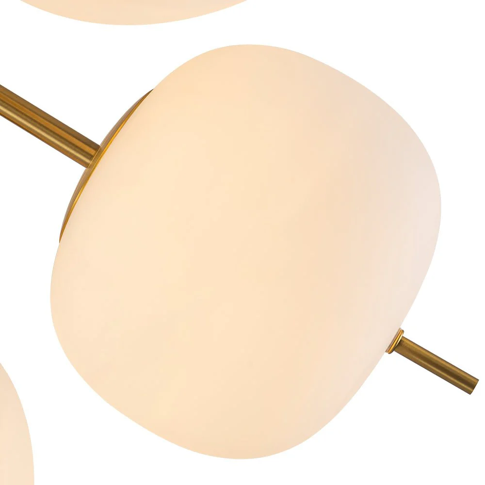 6-Light Bloom Opal Glass Globe Round Sputnik Semi Flush Mount - Image 11