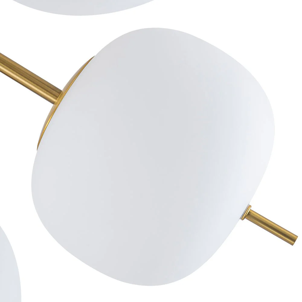 6-Light Bloom Opal Glass Globe Round Sputnik Semi Flush Mount - Image 12