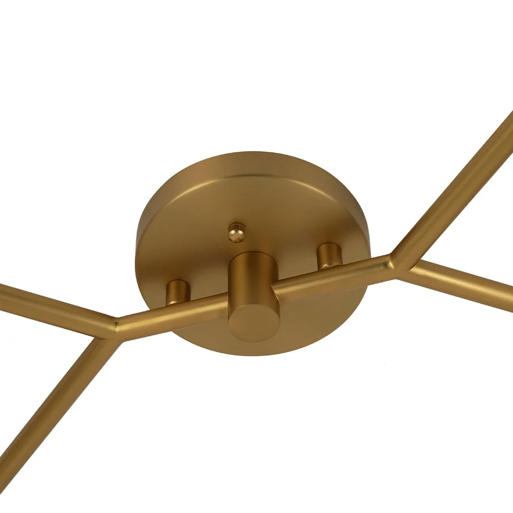 6-Light Branch Frosted Glass Egg Semi Flush Chandelier - Image 10