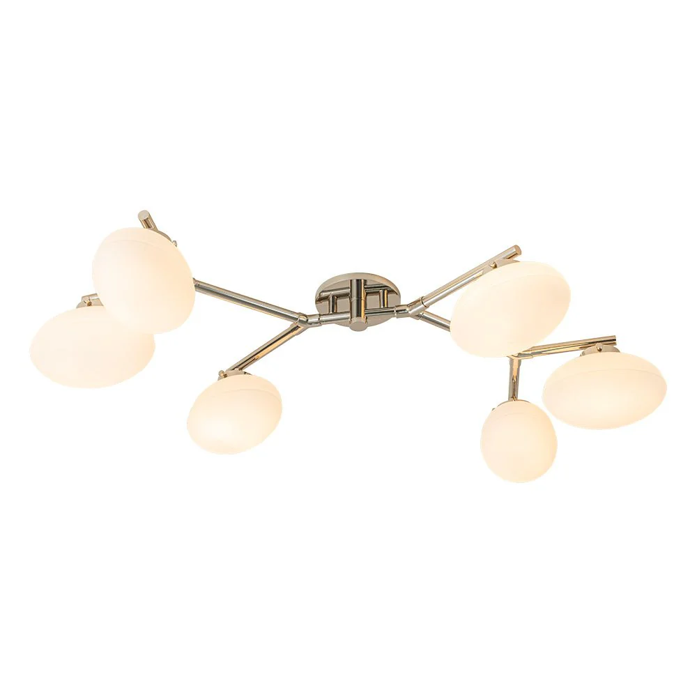 6-Light Branch Frosted Glass Egg Semi Flush Chandelier - Image 19