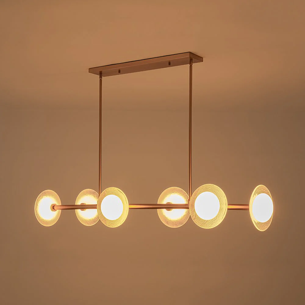 6-Light Frosted Glass Globe Linear Island Chandelier - Image 11