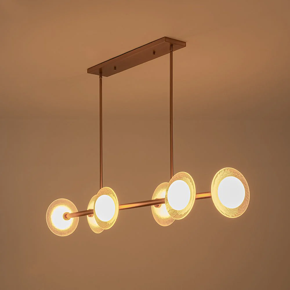 6-Light Frosted Glass Globe Linear Island Chandelier - Image 12